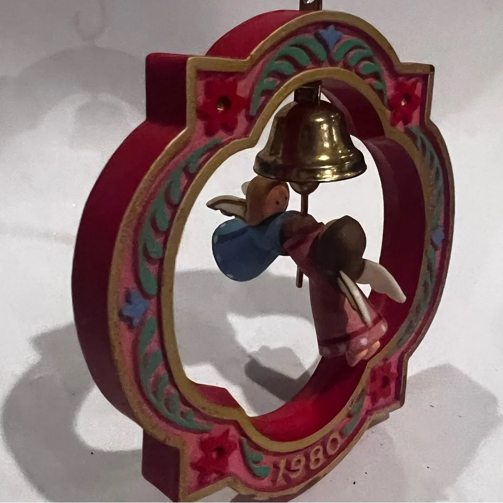 Vintage 1980 Heavenly Sounds Angel Brass Bell Christmas Ornament Tree Trimmer